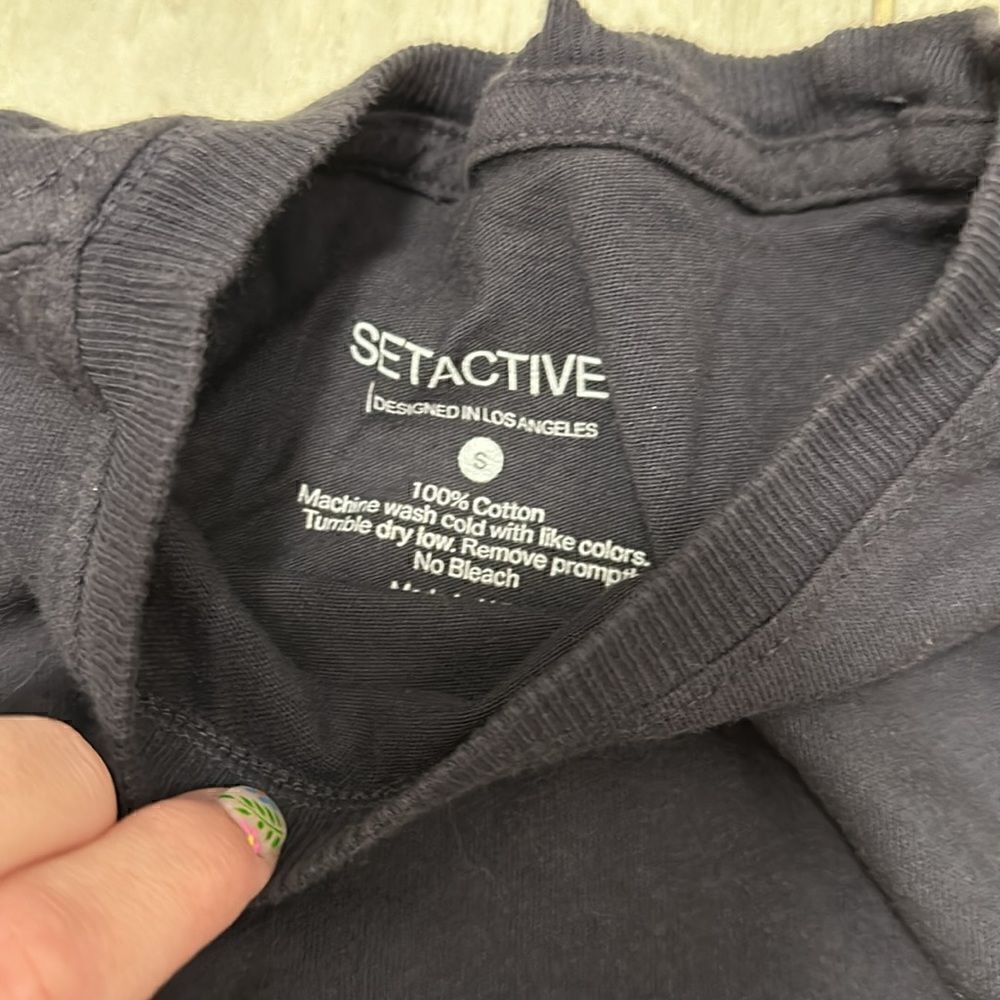 Set active Small New cotton blue tee shirt - Picture 2 of 4